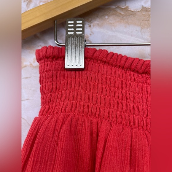 Mille resort and travel coral smocked waist button front midi skirt size medium - Picture 7 of 11